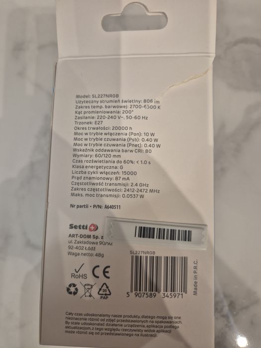 Żarówka smart  Sett+