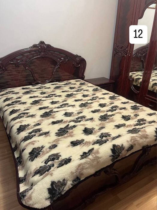 Євроковдра  овеча вовна овчина тепла ковдра одеяло-плед  200х220 см