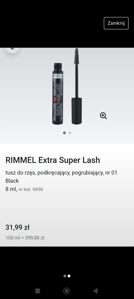 Tusz do rzęs Rimmel Extra Super Lash czarny nowy!!