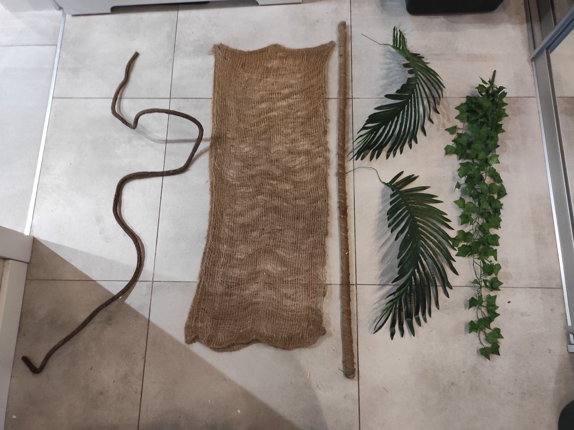 Wodospad terrarium plus rośliny bambus liana