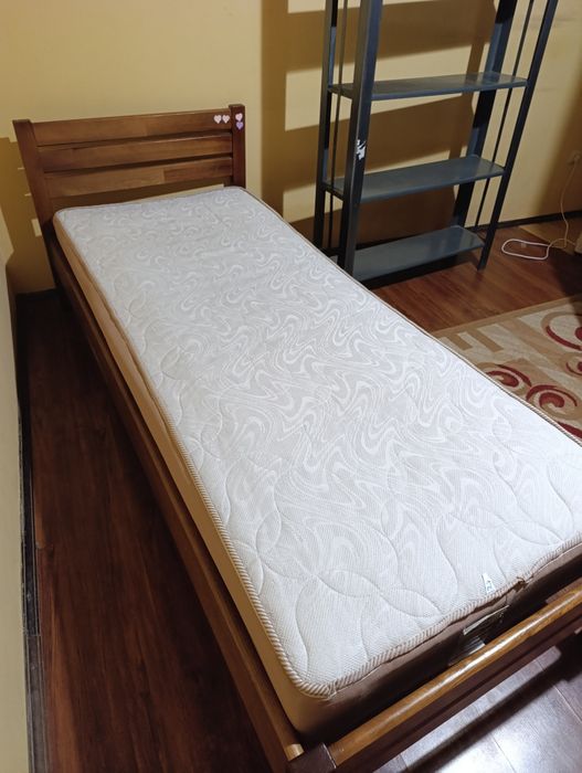 Ліжко односпальне дерев'яне матрац 80см кровать односпальна