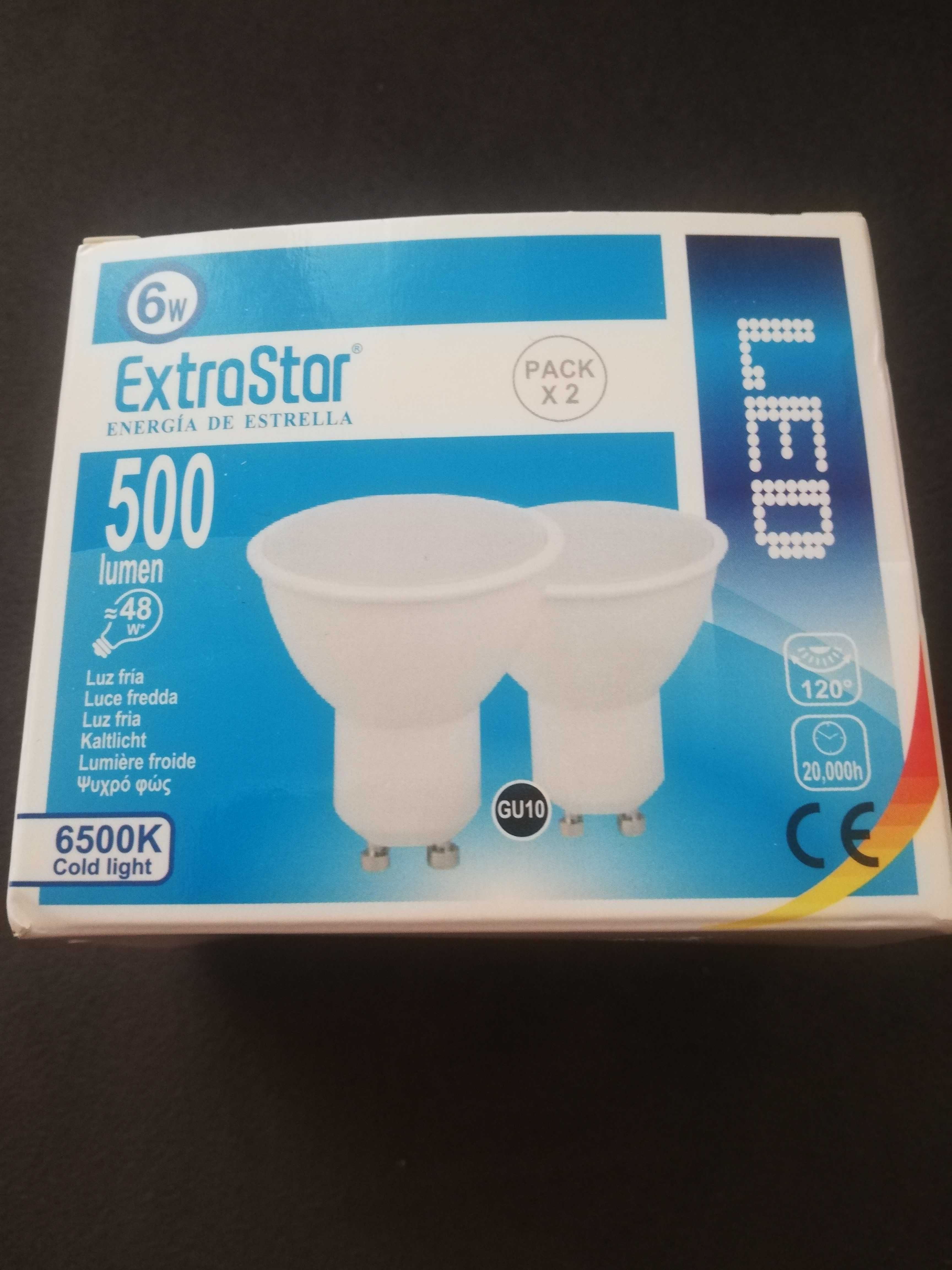 2 sztuk żarówek LED GU10 6 W ExtraStar 6500K.