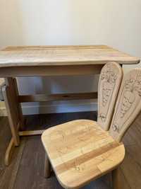 Стол и стул деревянный комплект  (Детская парта )
