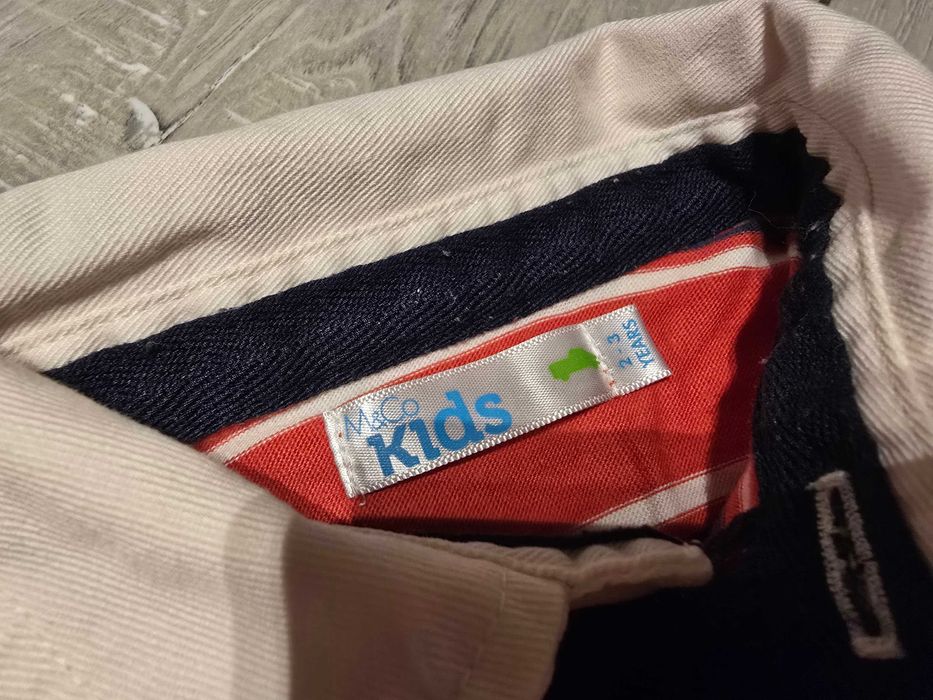 Koszulka z długim rękawem w paski rozmiar 98 z kołnierzem polo chlopie