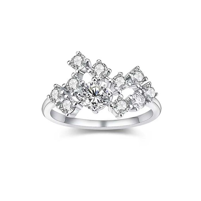 Муассаніт Жіноче кільце з муасанітом 5 мм, 3 мм, cертифікат. Муассанит