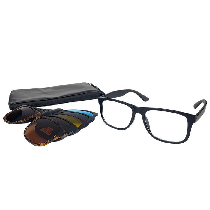 Okulary Oprawki Przeciwsłoneczne + 5 Nakładek Polaryzacyjnych Magnes