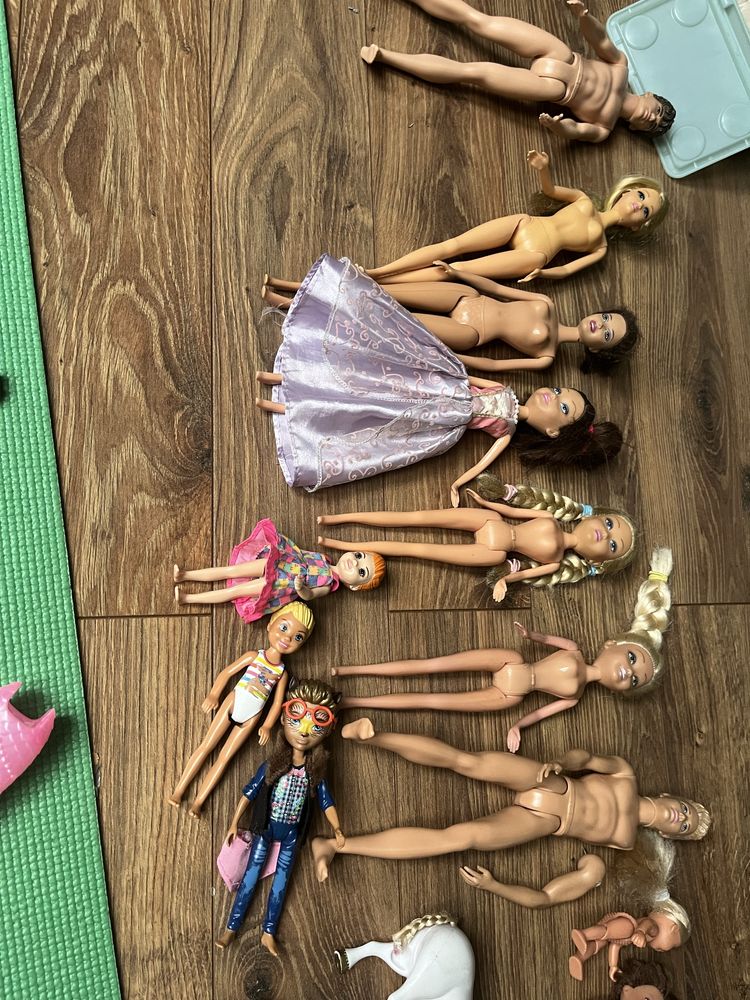 Mega duzy szczegolowy zestaw lalek Barbie Ken ubrania meble akcesoria