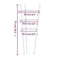 Suportes para plantas de jardim c/ 3 anéis 5 peças 75cm