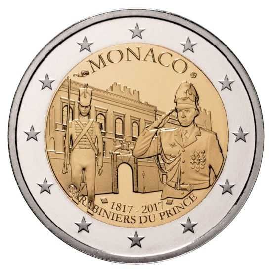 Moeda 2€ comemorativas Monaco 2017 a 2022