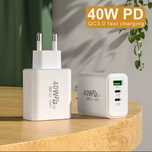 Ładowarka sieciowa 40W 2x USB-C + USB-A do telefonu tabletu