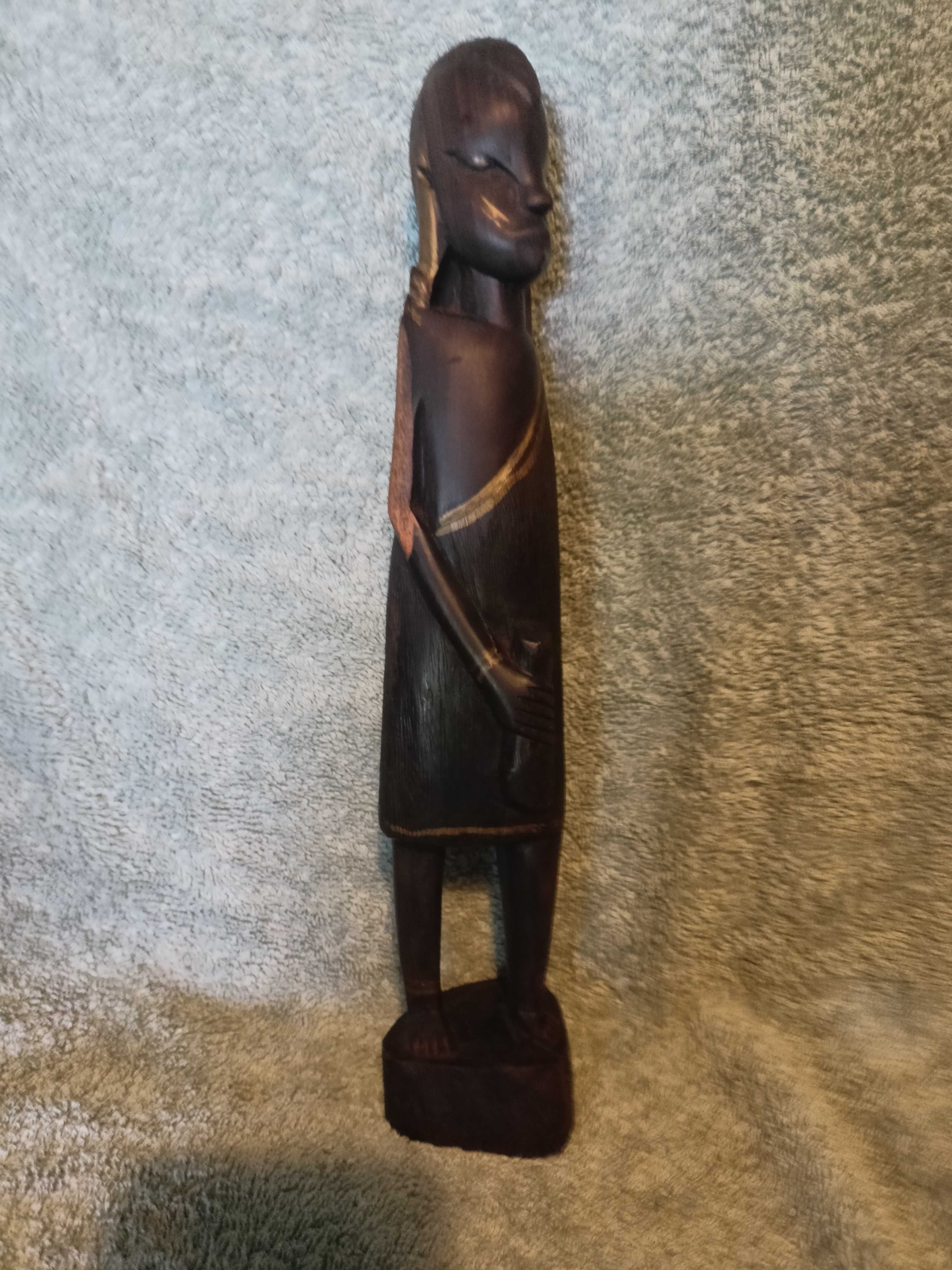Rzeźba, figurka wojownika, drewno, ok 35cm wysokości