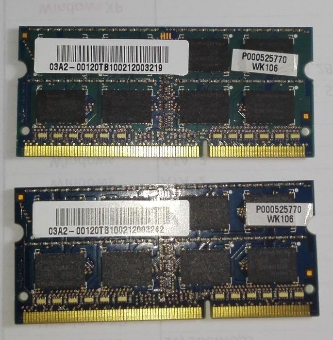 Memórias SK Hynix 2x 2GB DDR3 (portáteis)