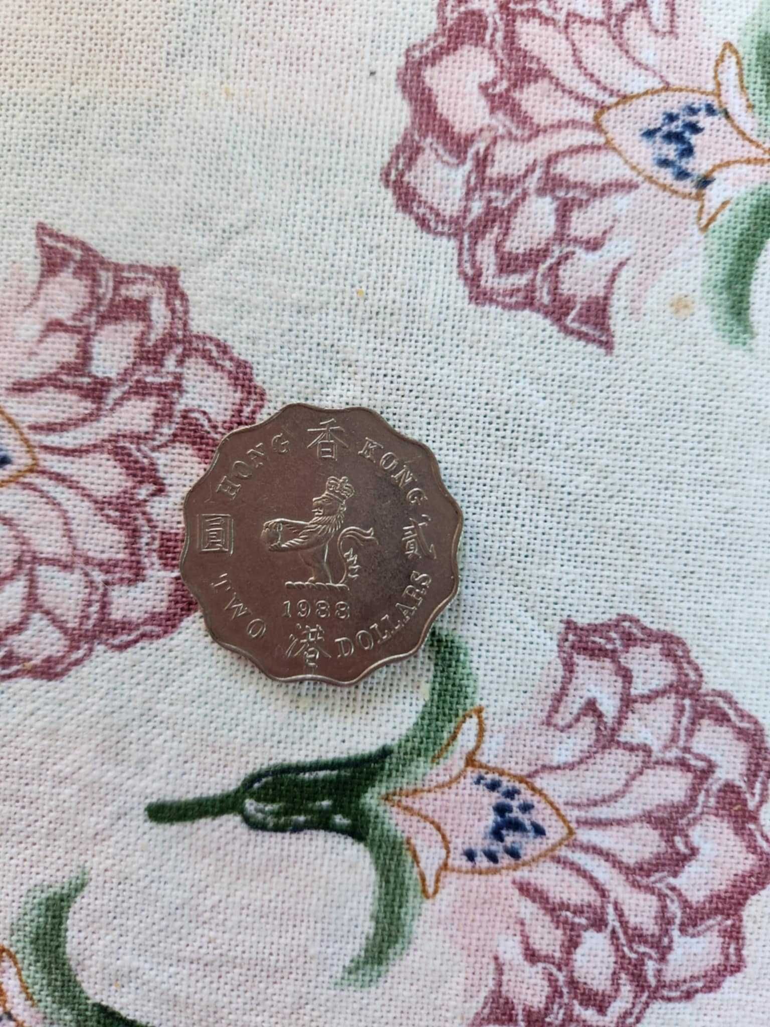 Moeda de 2 Dólares Hong Kong 1988