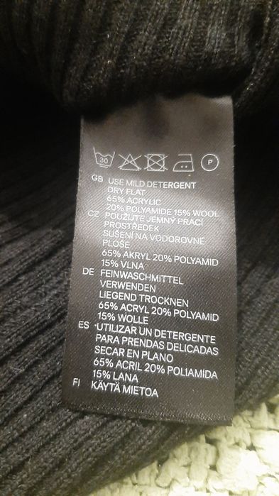 Sweter H&M czarny z wełną xs/s