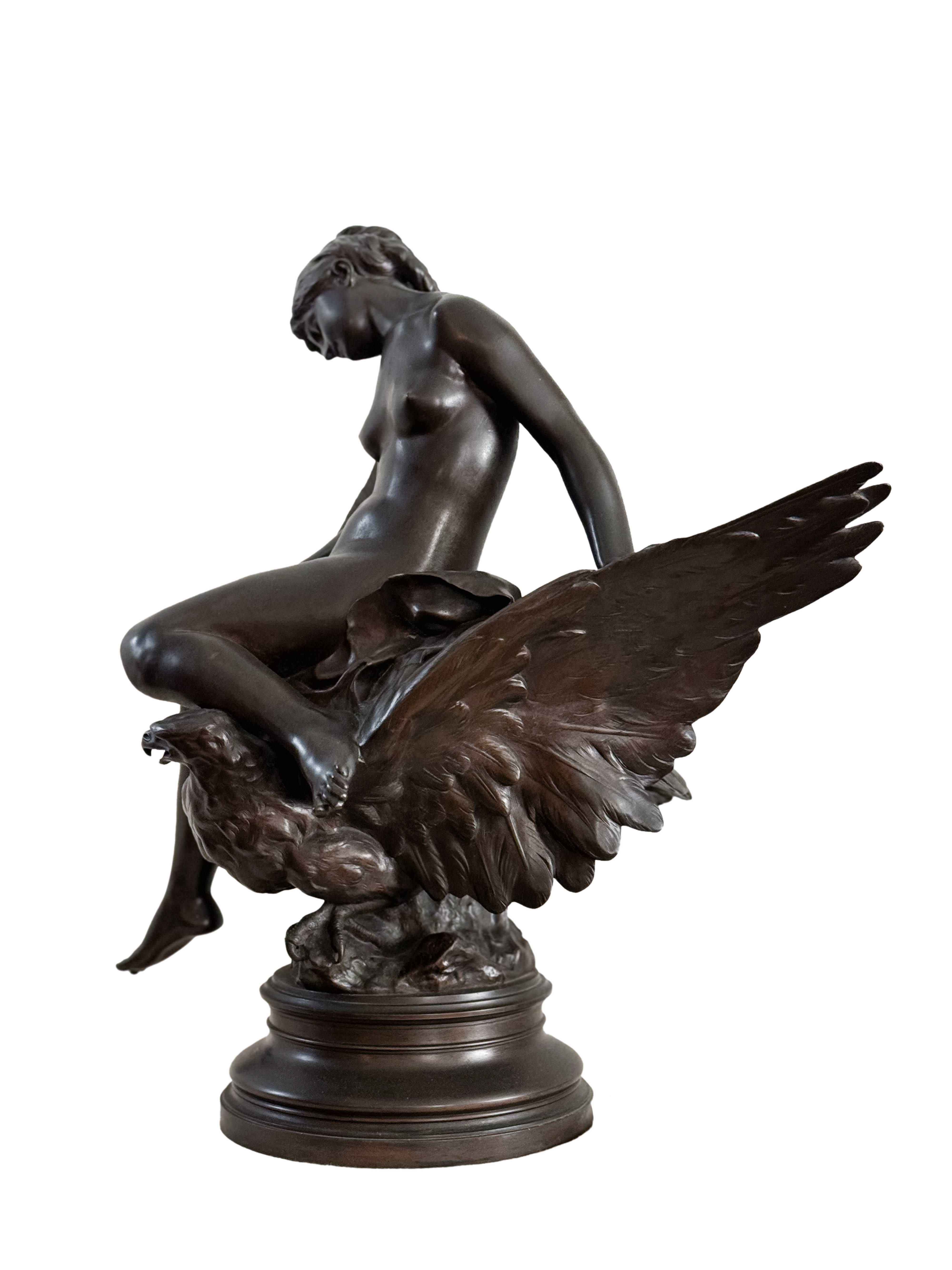 Estátua bronze Júpiter Hebe águia Jules Roulleau | século XIX