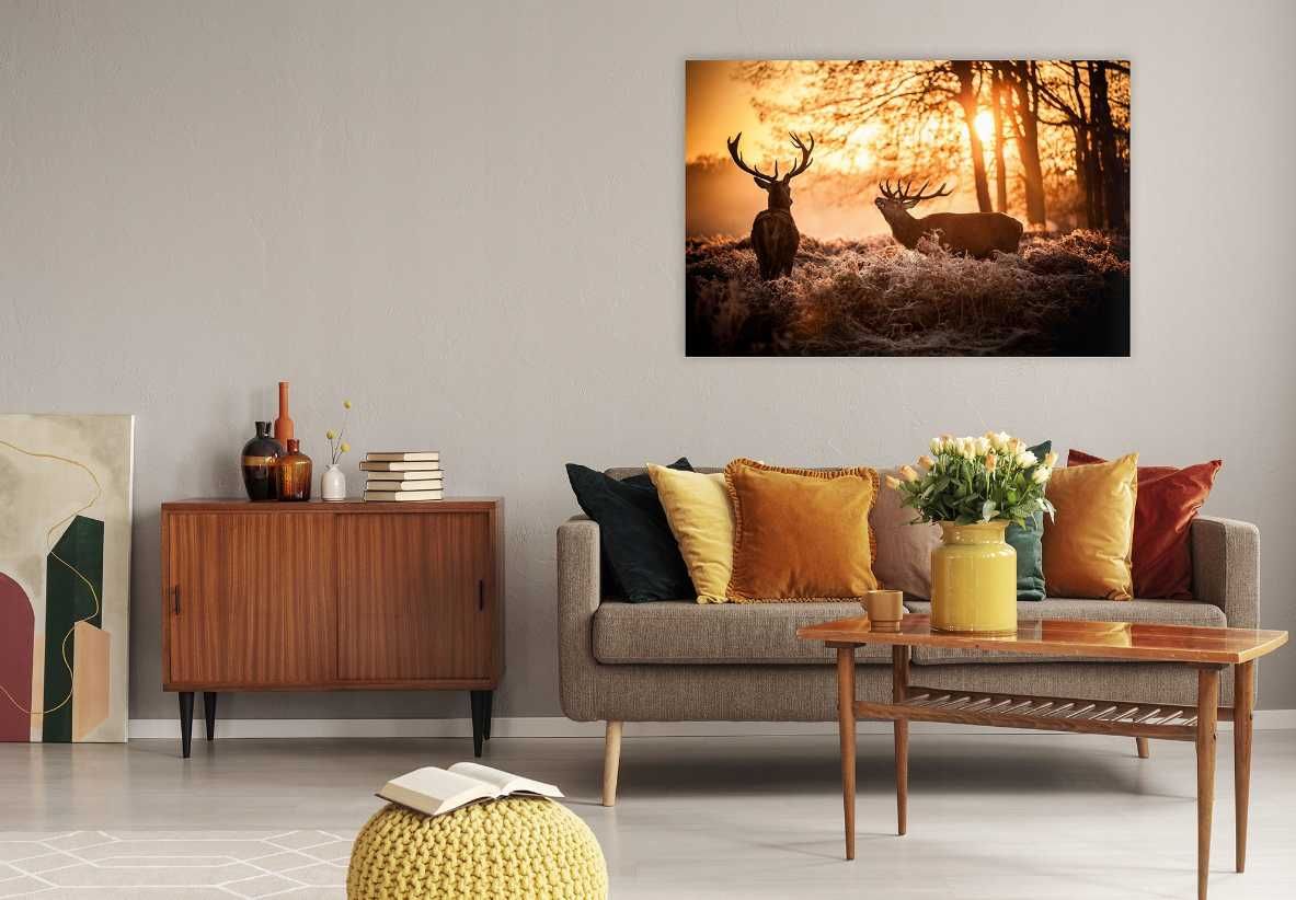 Obraz na płótnie jeleń jelenie las Nowoczesny na ścianę XXL 120x80