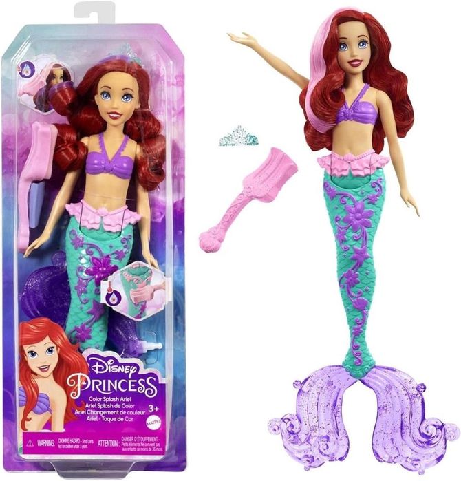 Disney Princess. Lalka Arielka zmiana koloru HLW00 blister,326x137 mm