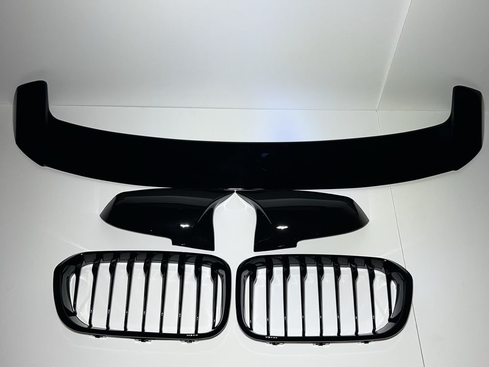 Kit BMW serie 1 F20/21- spoiler, capas de espelhos e grelhas