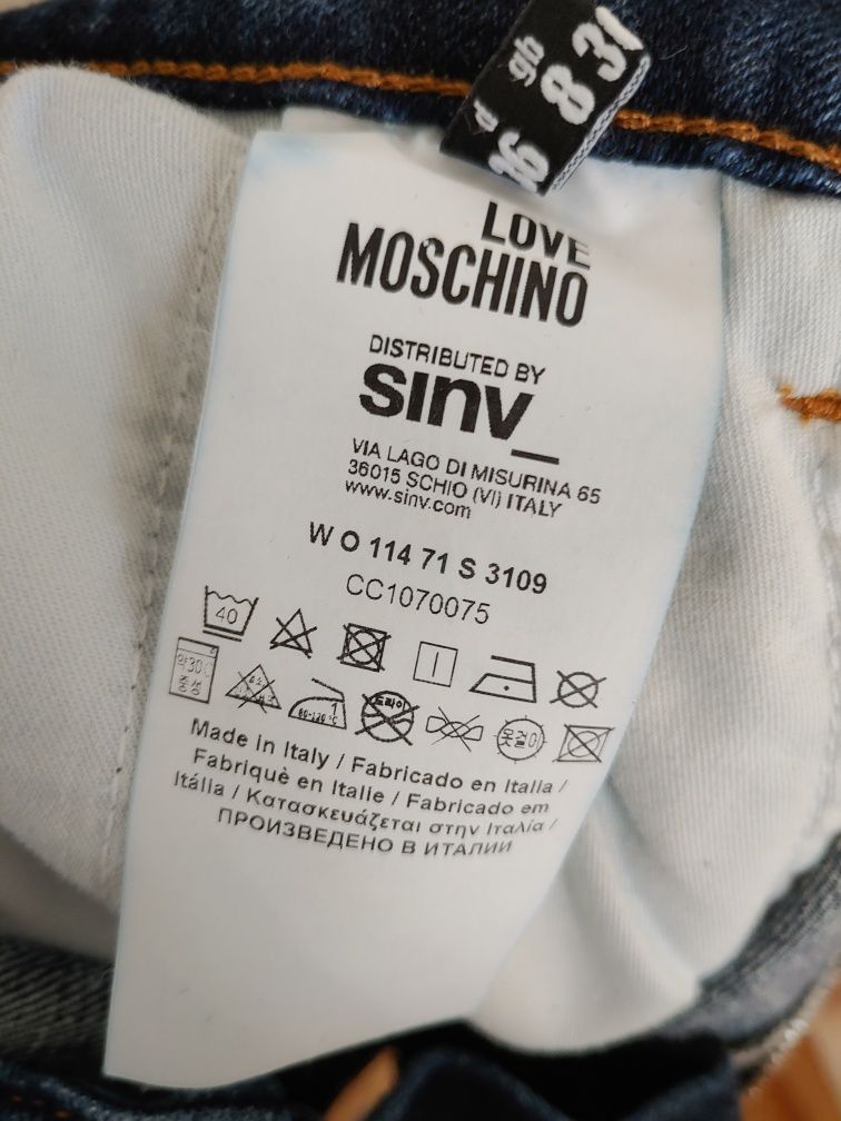 Love Moschino jeansowe szorty z wysokim stanem bardzo szerokie nogawki