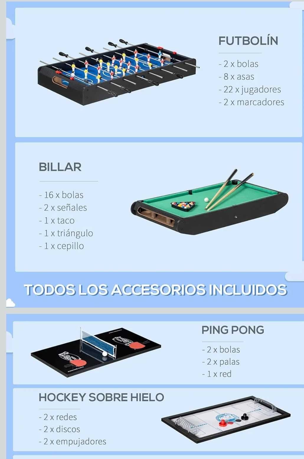 Mesa Multijogos para crianças | 6 em 1