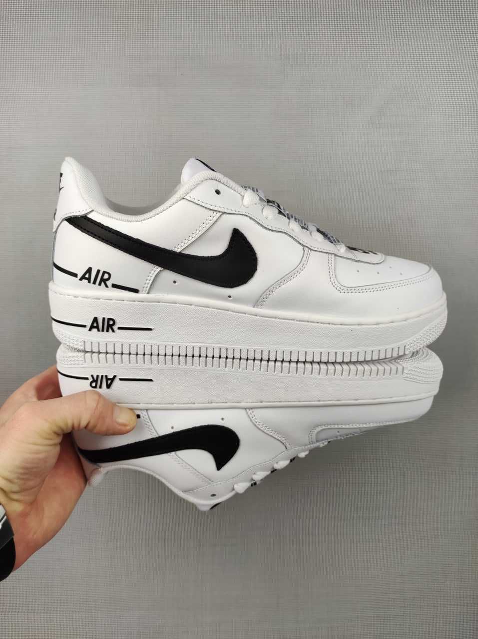 Чоловічі кросівки Nike Air Force 1 білий з чорним  6002 РОЗПРОДАЖ