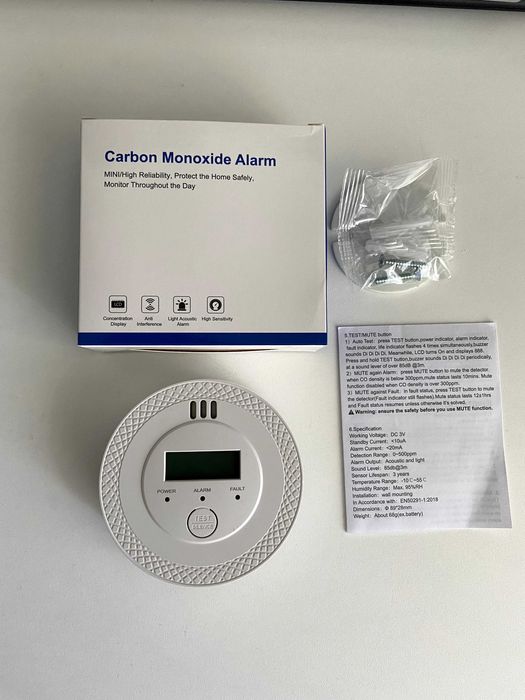 Детектор рівня чадного газу Пожежний сповіщувач Автономний Датчик