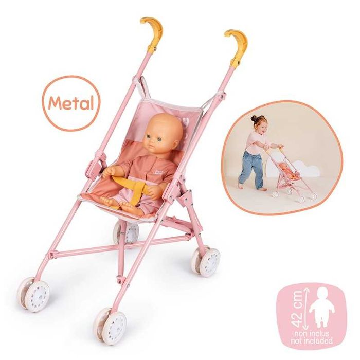Коляска-тростинка для ляльки "Бебі Ньорс. Терракотова пудра"7600220408