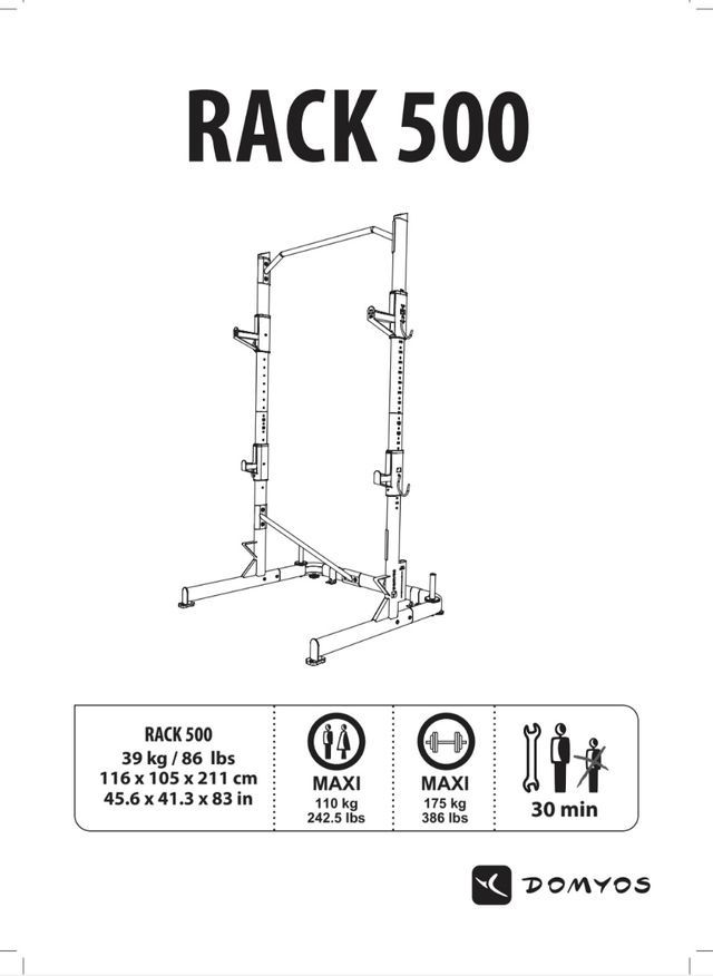 Rack Musculação Decathlon 500 com polia