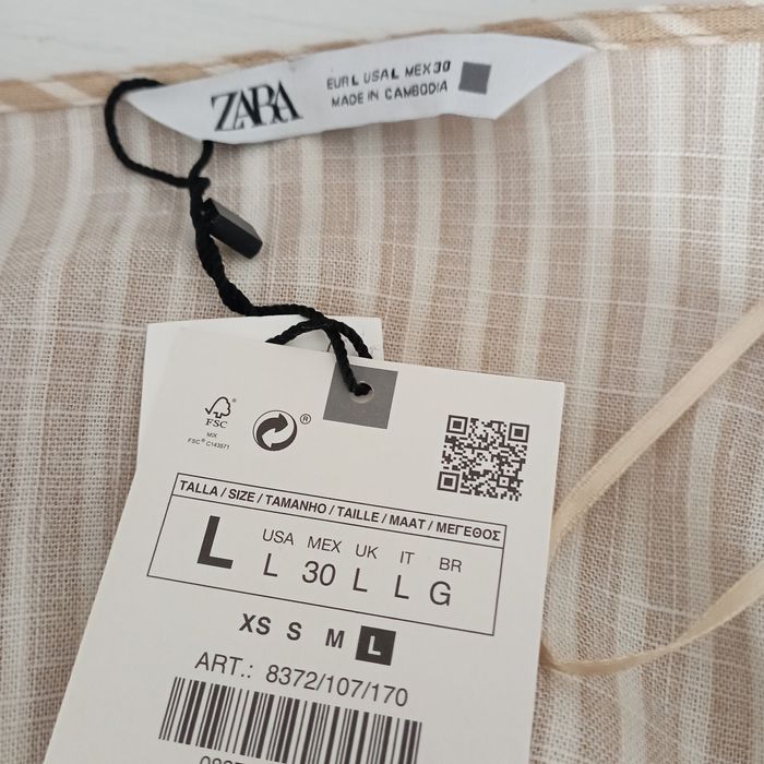 Blusa feminina bege com listas, Zara