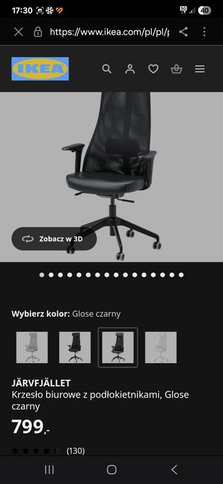 Krzesło biurowe JÄRVFJÄLLET