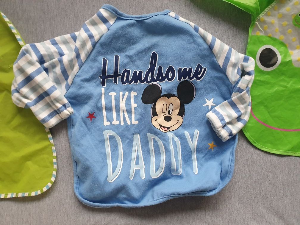śliniaki na rzep wiązsne z rękawsmi żaba disney myszka miki mickey