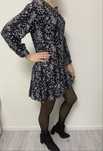 Sukienka jak nowa zara czarna w kwiatki oversize xs/s/m