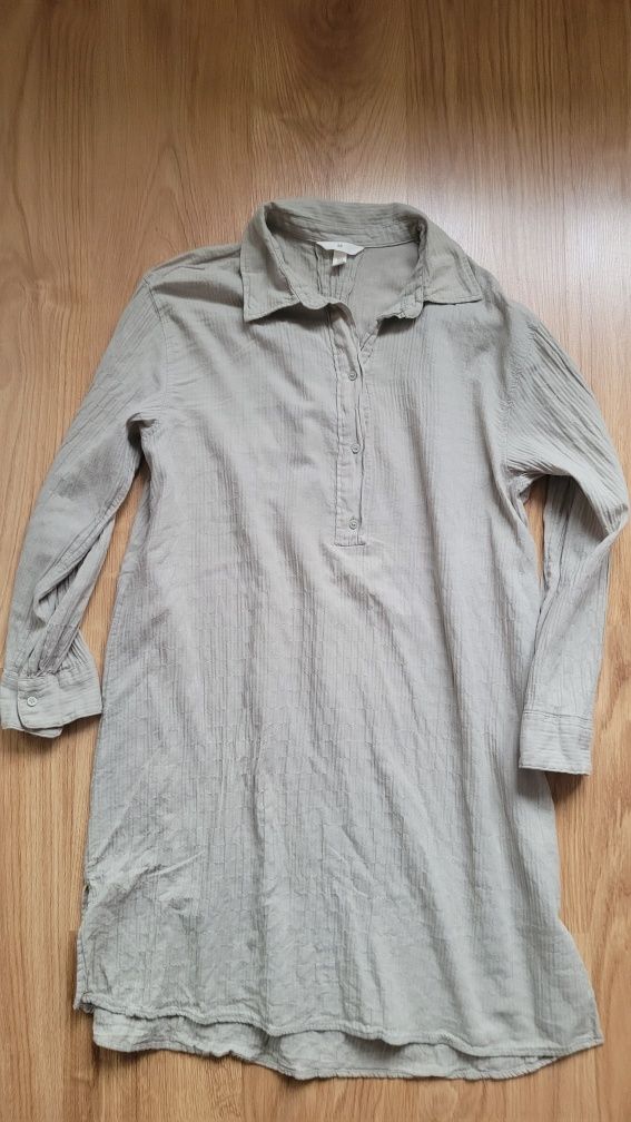 H&M sukienka  muslinowa koszulowa M
