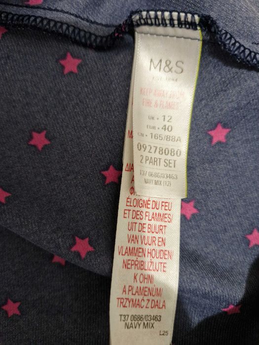Koszulka/ top do spania m&s r. 40 w gwiazdki