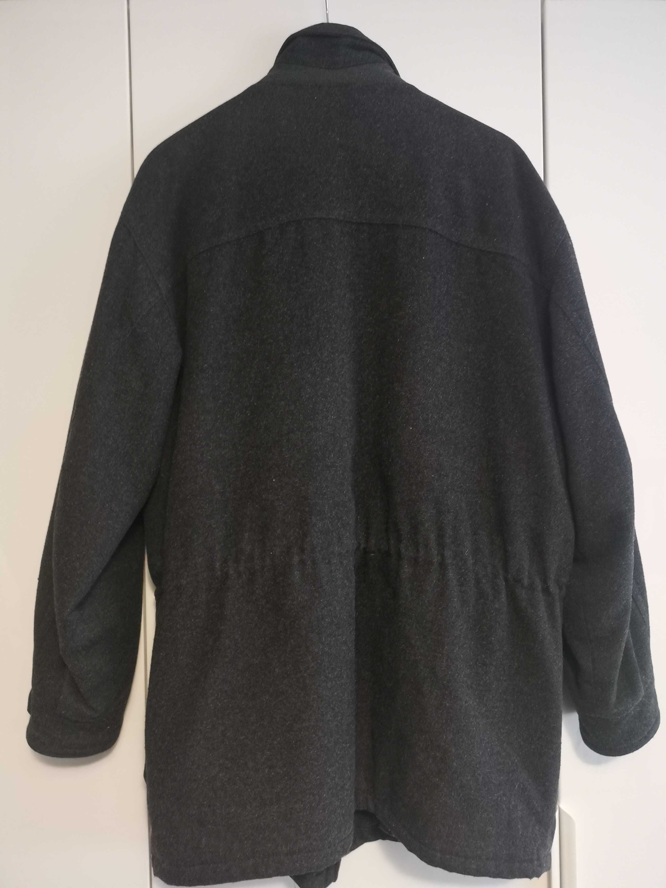 Płaszcz męski z wełny, czarny firmy Greenfield, używany, roz. 26 , XL