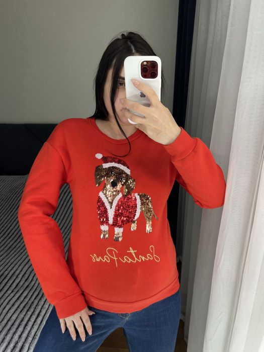 Новорічний різвяний светрик светр кофта світшот джемпер бобка