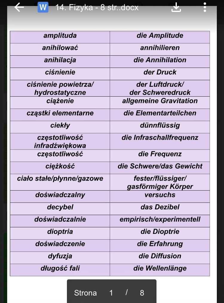 Materiały język niemiecki notatki matura