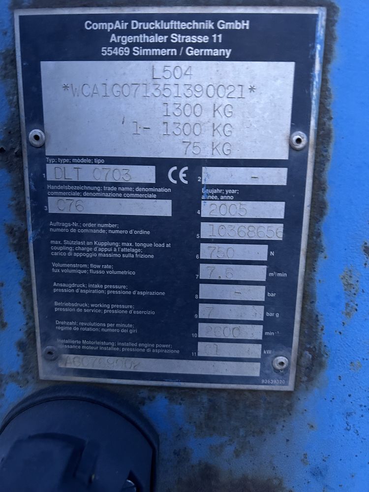 Sprężarka śrubowa kompresor Compair C76