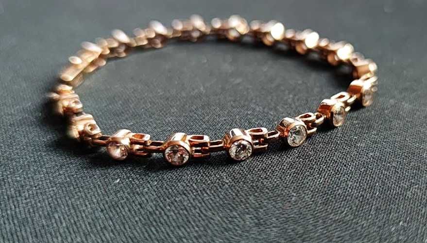 Браслет жіночий золото 585 пр. Вага 12,08 гр. Вставка циркон Розмір 17