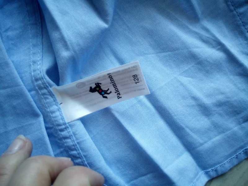 Elegancka bawełniana błękitna koszula dla chłopca Palomino 128