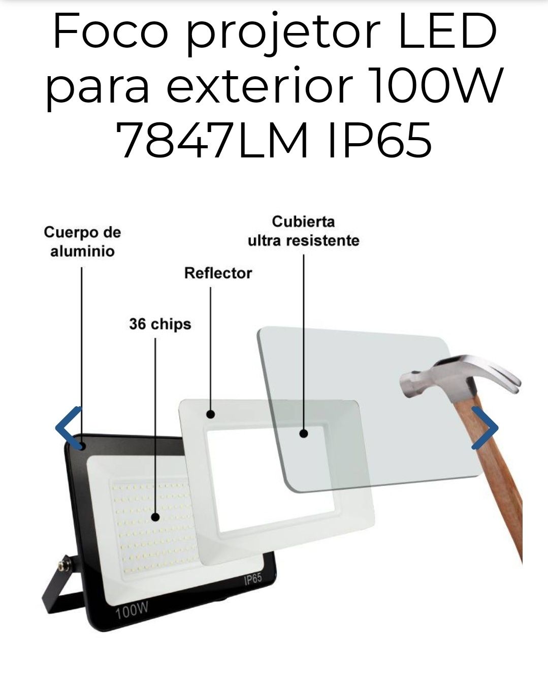 Projector exterior 100w led A+