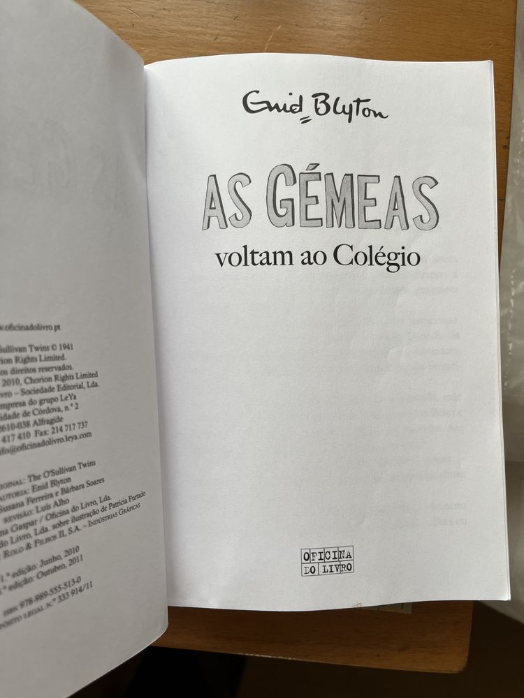 Lote 3 livros : As Gémeas