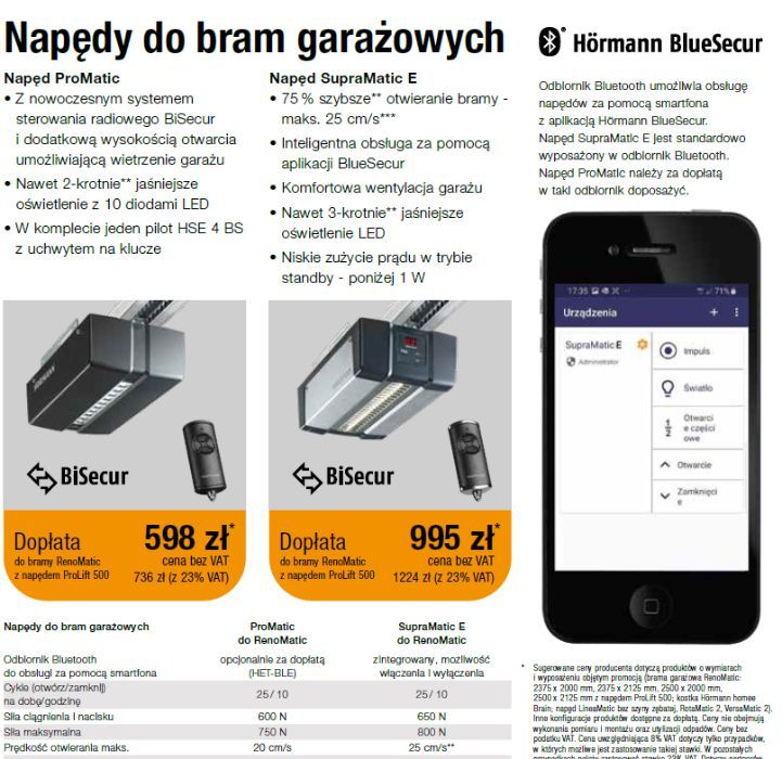 Hormann Garażowa brama segmentowa RenoMatic,napęd