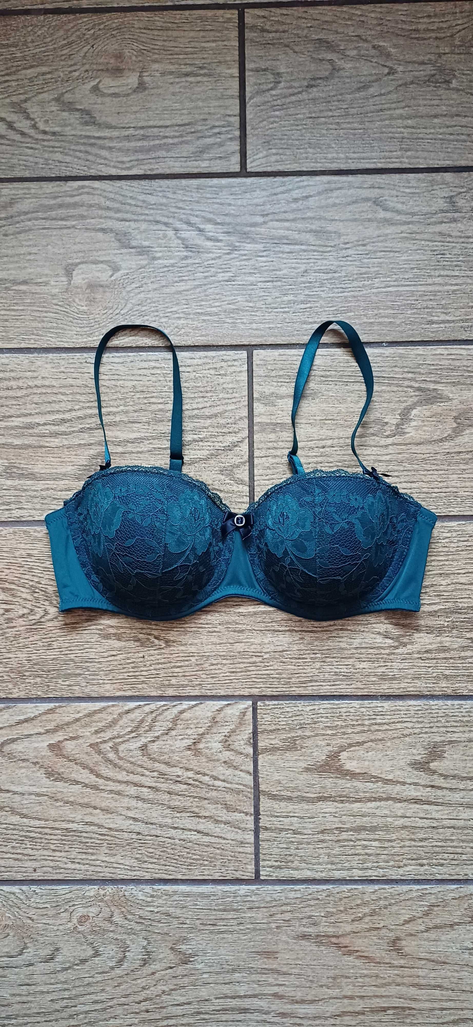Nowy biustonosz Hunkemöller r. 85 B# butelkowa zieleń