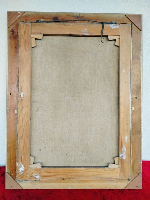 Stary duzy obraz olejny – Matka Boska Częstochowska