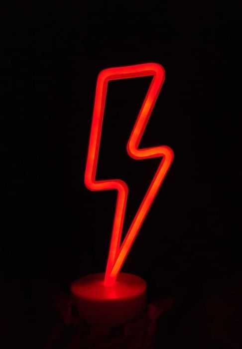 Błyskawica neon led piorun strajk Kobiet przenośny na baterię
