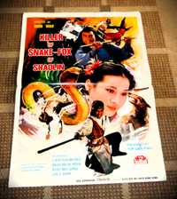 Cartaz cinema kung fu Killer of snake-fox of Shaolin 1978