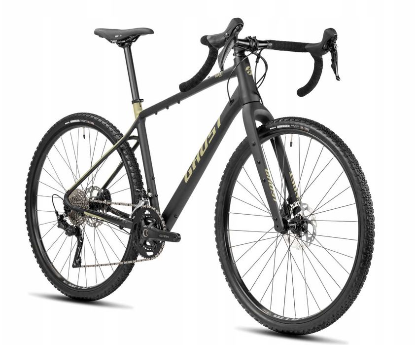 Rower Gravel Ghost Asket Essential AL U BLK / GRN GRX 2x10s. 2025 R.XL