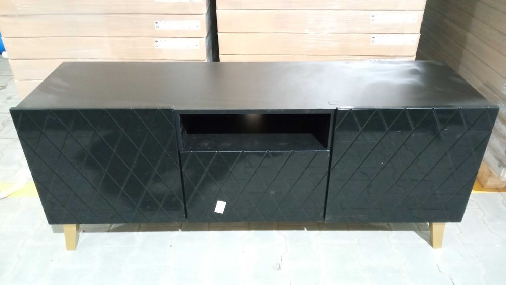 Szafka RTV Diuna 2d1k 145 czarny połysk - nowa