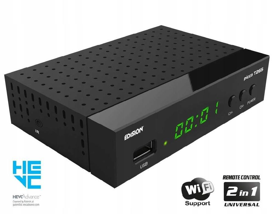 outlet tuner dekoder dvb-t2 edision picco t265 usb h.265/ hevc opis